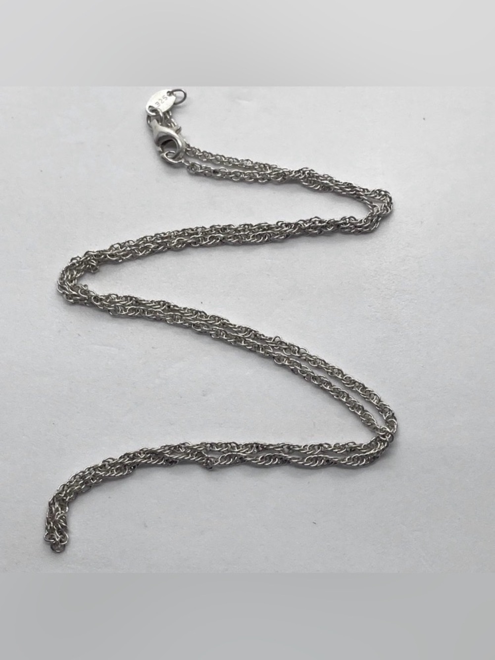 Vtg Sterling Silver Relaxed Link Twisted Cable Chain 20” Length 2mm Width